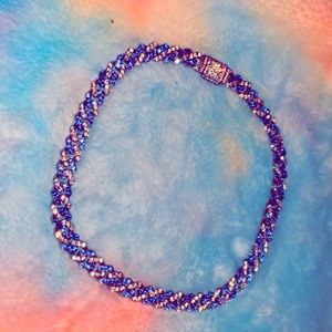 18cm blue and silver Cuban link chain